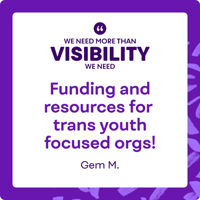 "Funding and resources for trans youth focused orgs!"