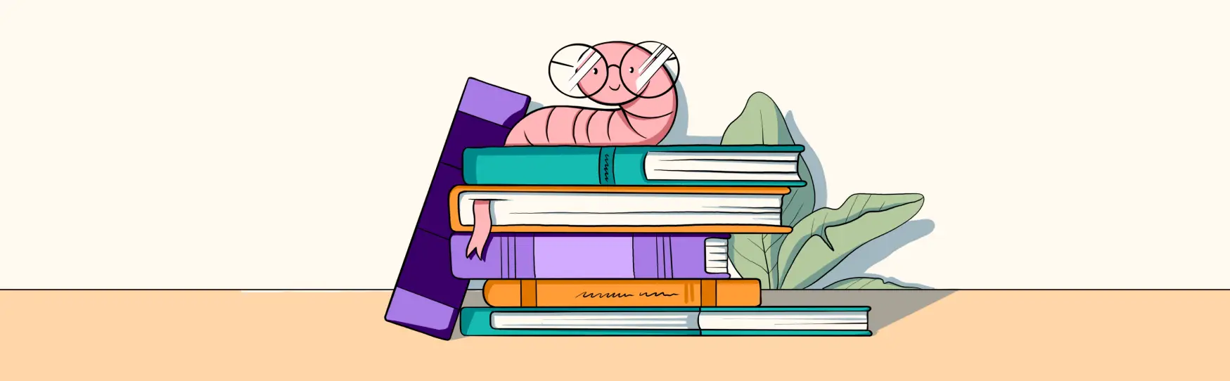 Colorful worm on top of a pile of books, representing the hero image for the highlight of Plume's Trans Bookworm Series featuring Black on Both Sides A Racial History of Trans Identity by C. Riley Snorton